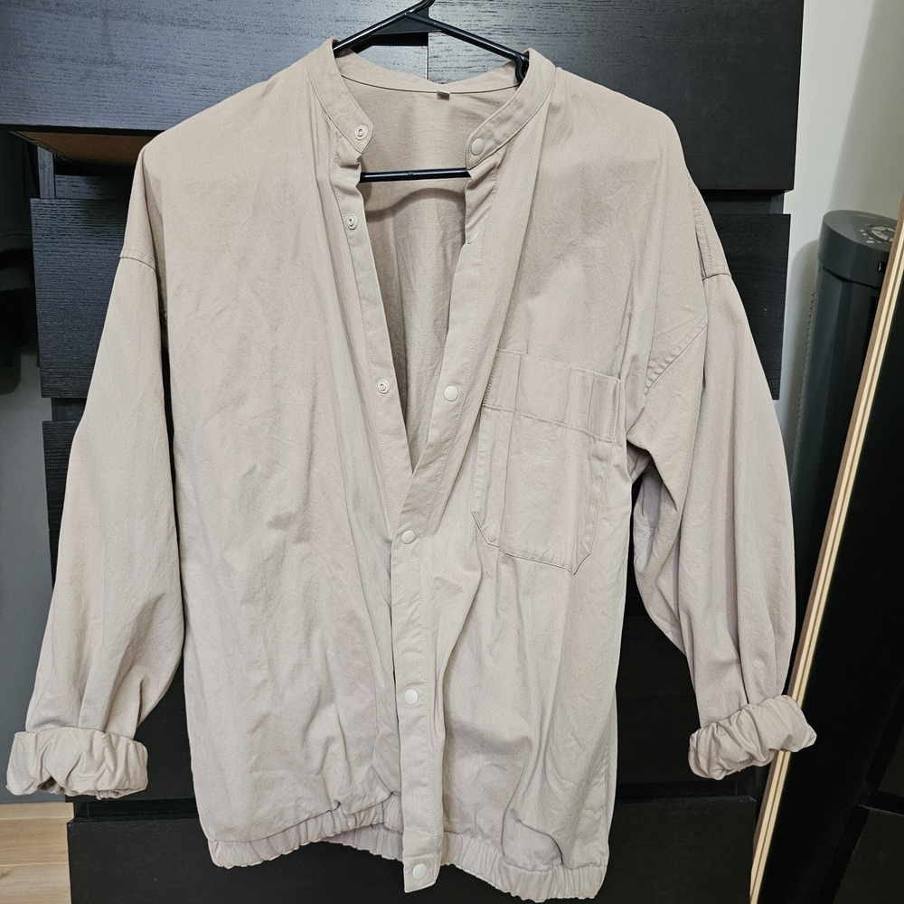 Muji Light Beige Button Up Shirt Jacket